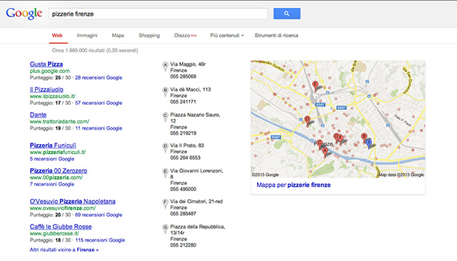 Posizionamento nei motori di ricerca con Google Maps